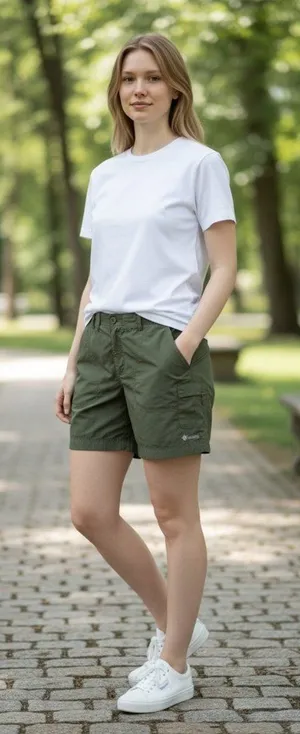 Columbia Y2K Womens Outdoor Shorts Olive Green Size S Summer Hiking Gorpcore thumbnail 1