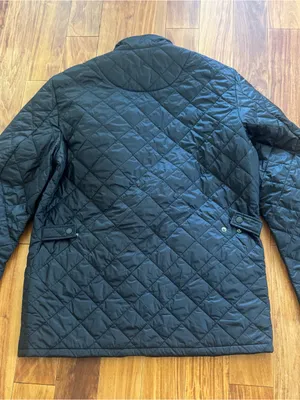 Barbour womens Quilted Jacket in Black with Red Lining Del Mar logo thumbnail 9