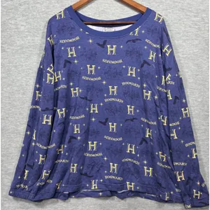 Harry‎ Potter Hogwarts Womens Long Sleeve Lounge Top XL thumbnail 1