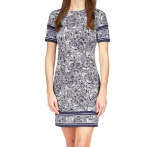 Michael Kors Paisley Print Casual Light Blue T-shirt Dress Women's Size S NWT thumbnail 12