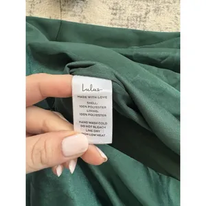 Lulus Perfect Refinement Emerald Satin Sleeveless Pleated Maxi Dress Size Small thumbnail 10