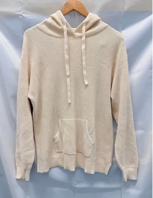 Margaret O'Leary Cream Waffle‎ Organic Cotton Hooded Sweater Fall Warm Lounge thumbnail 1