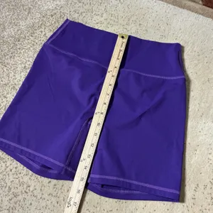 NEW Bucked Up Womens XL Yoga Purple Silver Biker Shorts High Waisted‎ Athletic thumbnail 6