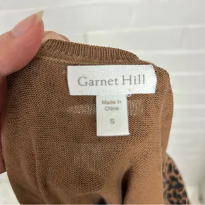 Garnet Hill Silk Cotton Animal Print Lightweight Knit Sweater Size S thumbnail 3
