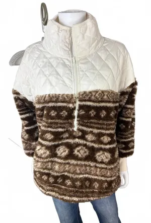 LuLaRoe Brown Faux Fur Pullover Jacket Size Small thumbnail 1