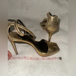 Antonio Melanie heels. Gold Antonio Melanie heels size 5 Worn once for a wedding thumbnail 5
