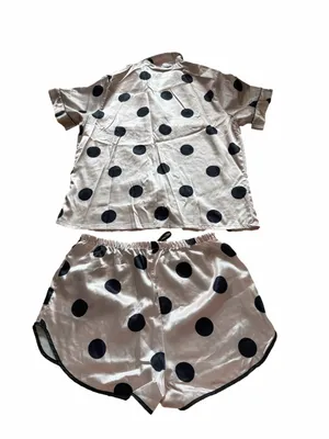 Cheibear Women’s Polka Dot Pajama Set Pink Size M thumbnail 2