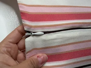 Gabby Skye Striped Babydoll Dress Puff Sleeve‎ Square Neck Pink Beige 18W Pastel thumbnail 11