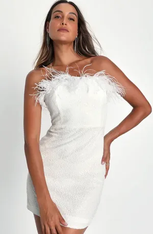 Lulus Mini Sequin Feather Dress thumbnail 1
