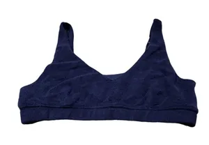 Aerie Offline Recharge Summer Lights Terry Sports Bra Size Medium Navy Blue thumbnail 1
