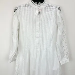 Madewell Pintucked Eyelet Mini Dress Boho Cotton Cottagecore White Small NWT thumbnail 8