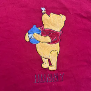 Disney Winnie‎ the Pooh red v neck pullover vintage sweatshirt xl embroidered thumbnail 2