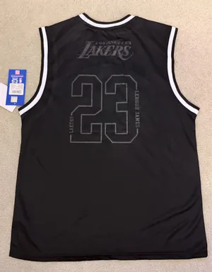 NBA LeBron James Los Angeles Lakers black jersey top thumbnail 3