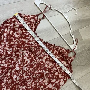 Anthropologie Maxi Dress floral backless tiered tank womens Red medium vacation thumbnail 4