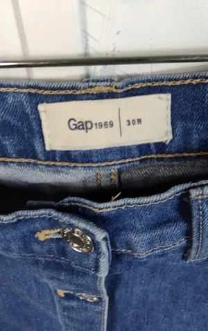 Gap 1969 Blue Button Front Skirt thumbnail 4