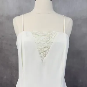 Feminine Lace Trim Slip Dress Size 5/6 Mini Sequin Bridal Romantic Cocktail‎ thumbnail 3