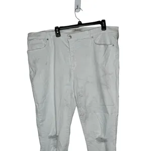 Madewell Women's Jeans‎ Ripped Skinny Cropped 9” High-Rise Denim White Size 36 thumbnail 2
