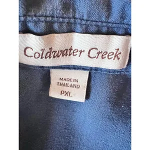 Coldwater Creek 100% Linen Blue Print Button-Up Shirt 3/4 sleeves Size PXL thumbnail 6