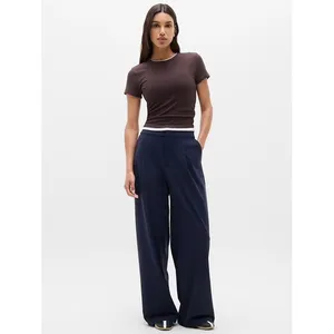 Athleta Pinnacle High Rise Trouser Navy‎ Blue Wide Leg Pleated Pants 16 472041 thumbnail 3