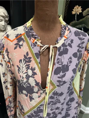 Sanctuary “After Party” Boho Floral Tie‑Neck Blouse – Size Medium thumbnail 7