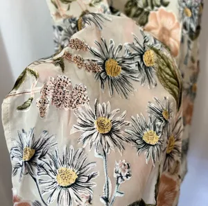 New Summer Floral Print Satin Barbie Sleeveless Midi Dress Size Medium thumbnail 7