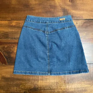 Button Down Denim Blue Jean High Rise Mini Skirt Almost Famous Size 1 thumbnail 3