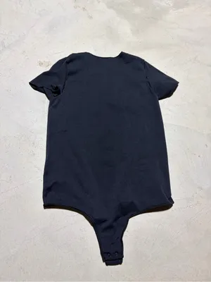 Skims Black Short-Sleeve One-Piece Bodysuit s/m thumbnail 2