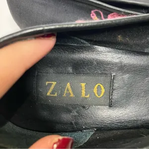 Zalo Anthropologie black pink flamingo flats women’s size 9 artistic indie‎ thumbnail 7