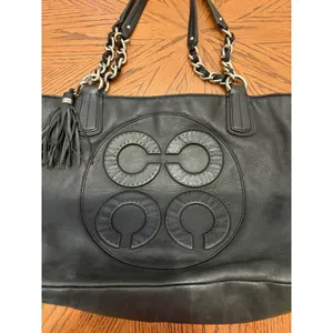Coach Collete Tote Bag Women Large Black Leather 16485 thumbnail 4