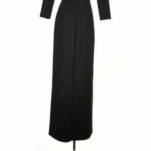 Marciano Black Choker Neck Belted Maxi Dress Small Dark Feminine Quiet Luxury thumbnail 9