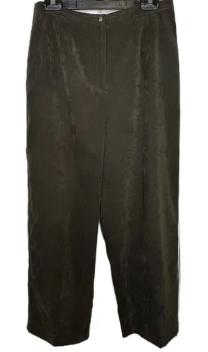 Villager Liz‎ Claiborne Olive Green Faux Suede Pants Womens 14 Short Ankle Y2K thumbnail 1