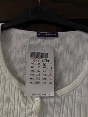 Brandy Melville new white ribbed top thumbnail 2