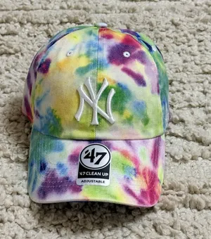 New 47 Brand Unisex New York Yankees Tie-Dye Clean Up Adjustable Hat thumbnail 2