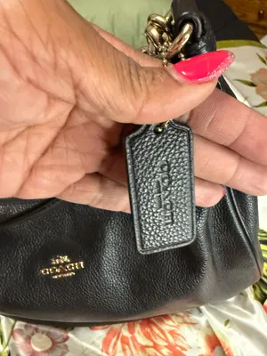 Coach Black Leather Shoulder Bag with Gold Hardware thumbnail 2