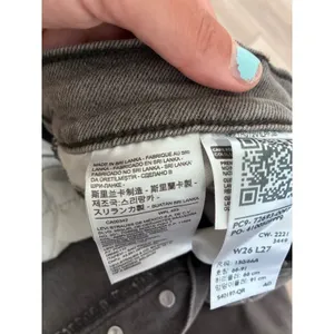 Levis Ribcage Straight Ankle Jeans Gray High Rise Button Fly W26 L27 thumbnail 6