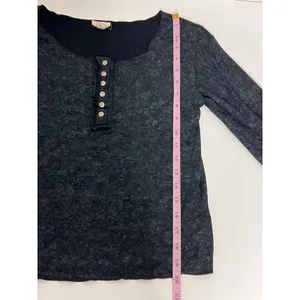 POL Black Long Sleeve Top with Crochet Cuffs Size Small thumbnail 8