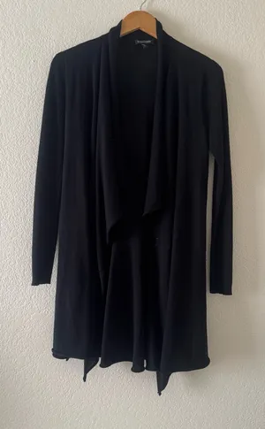 Eileen Fisher merino wool open longline cardigan sweater thumbnail 1
