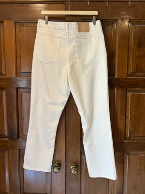 Frye Women's High Rise Cuffed Crop Jeans, Ivory White,‎ Size 10/30 thumbnail 3