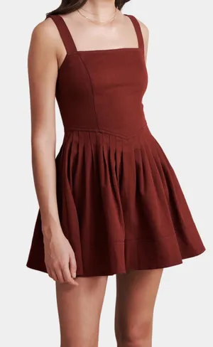 SAYLOR Lilibet‎ Pleated Mini Dress Maroon Medium thumbnail 1