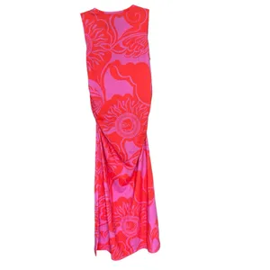 Alden Adair Red Pink Floral Maxi Dress Size Small thumbnail 4