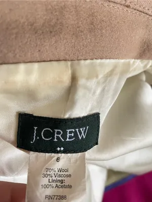 J. Crew Vintage Y2K Wool Blend Long Trench Coat Jacket Size 6 Camel Tan thumbnail 2