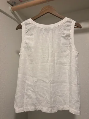 100% Linen White Tank thumbnail 2