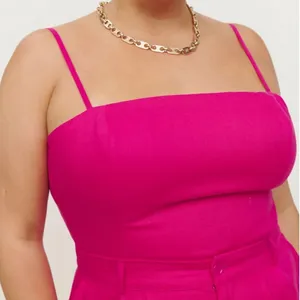 REFORMATION Hot Pink Linen‎ Scalloped Matching Set Liam Pants Overland top Sz 4 thumbnail 3