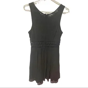 Free People‎ Size 4 Black Fitted With Daisies Fit and Flare Dress thumbnail 6