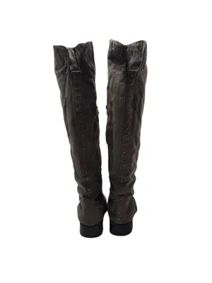 Lime Light Joaquin Faux Suede Studded Knee High Tall Gray Riding Boots Size 9 thumbnail 8