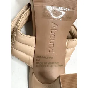 Abound Carly Tan Puffy Quilted Square‎ Toe Heeled Mules Sandals 6M ABQARLY-PU thumbnail 6