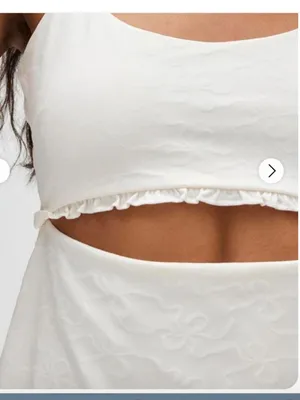 LOVESHACKFANCY Ergo Bow Jacquard Active Cutout Tennis Dress White, Size M thumbnail 2