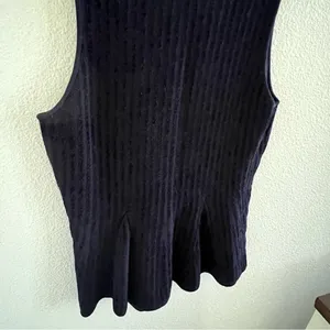 Ann Taylor Blue Ribbed Textured Peplum Top Tank Shirt Blouse Medium thumbnail 6