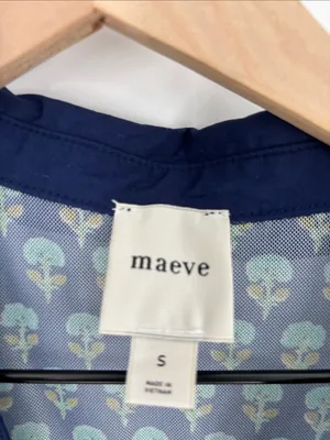 Maeve blue small smocked sheer top thumbnail 2