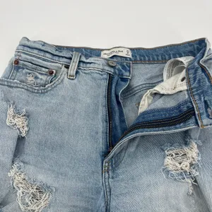 Abercrombie Fitch Y2K Mom Jean Women Short Sz 4/27 Festival Cutoff Denim Indie thumbnail 2